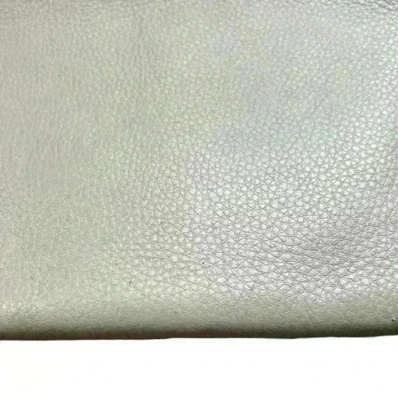 Michael Kors  Soft Pebbled Leather Light Gray Bag Gold Logo Medium Classy Bag - Picture 9 of 9